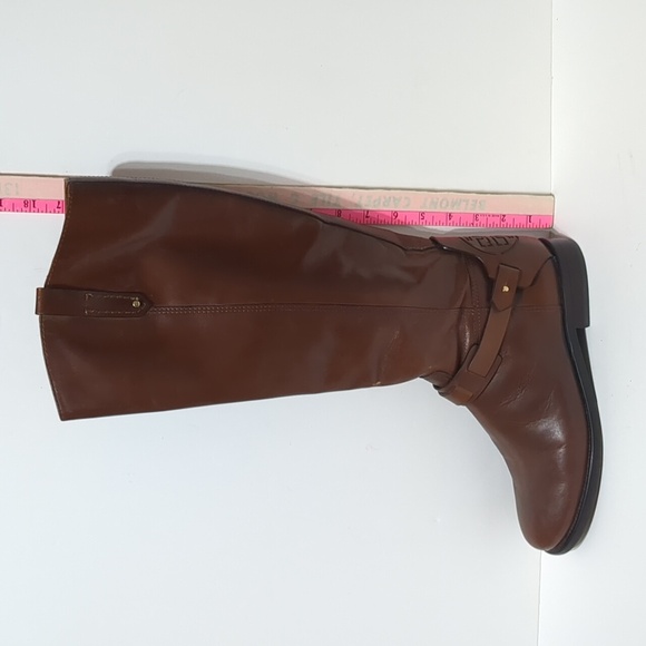 TORY BURCH COLTON ALMOND LEATHER RIDING BOOT, Size 8.5 M - Picture 5 of 10